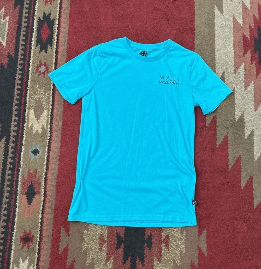 Maui and Sons Neon Cookie Logo Blue T-Shirt Men's Size Small